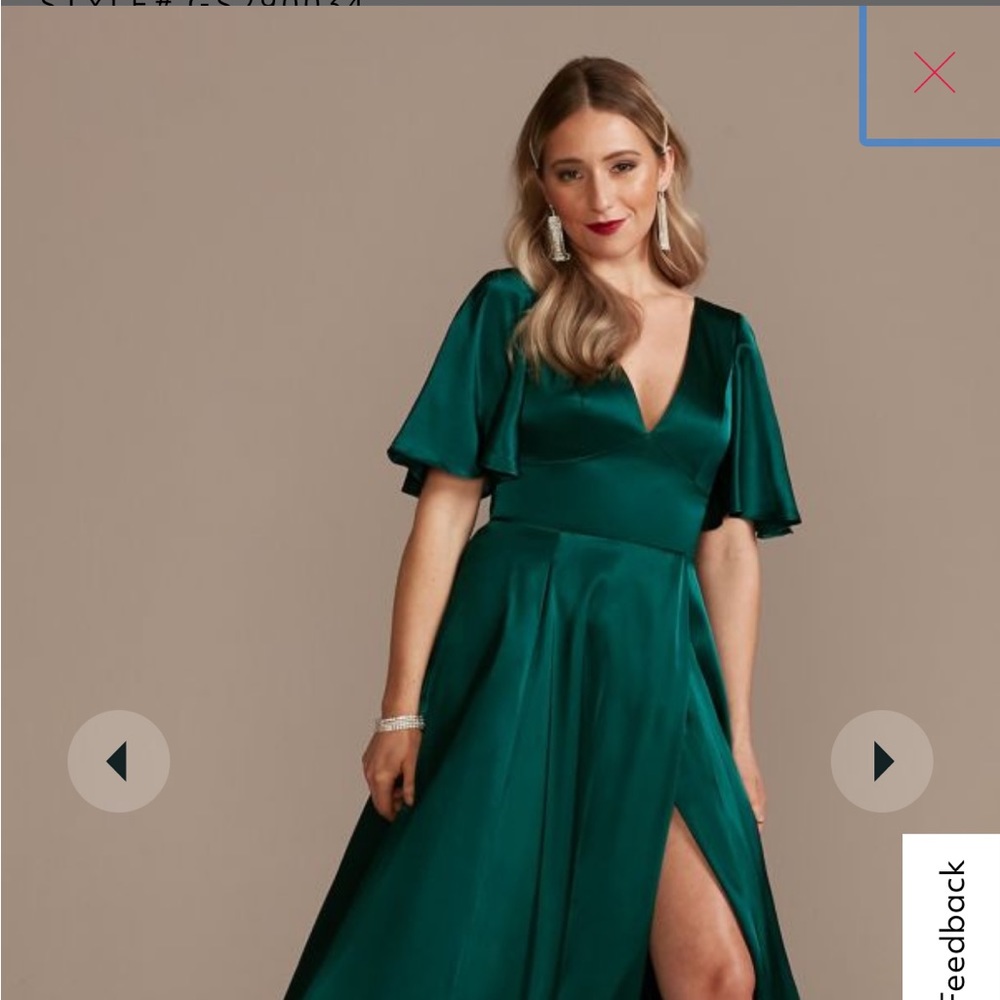Galina Signature charmeuse flutter-sleeve a-line bridesmaid dress